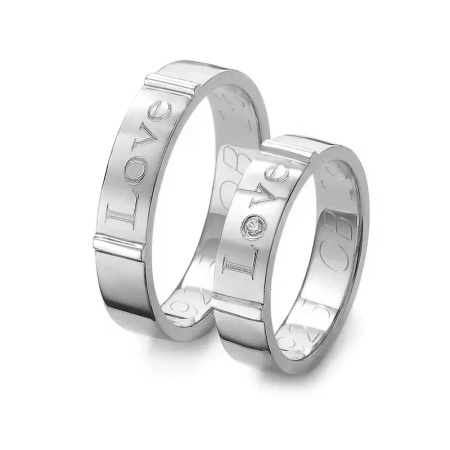 Obrączki ślubne z brylantem 0,015 ct