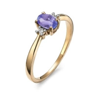 Pierścionek z tanzanitem i brylantami