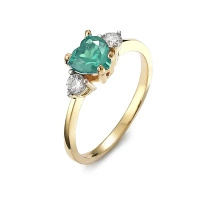 Pierścionek z szmaragdem i brylantami