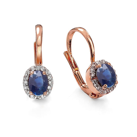 Kolczyki z szafirem i brylantami