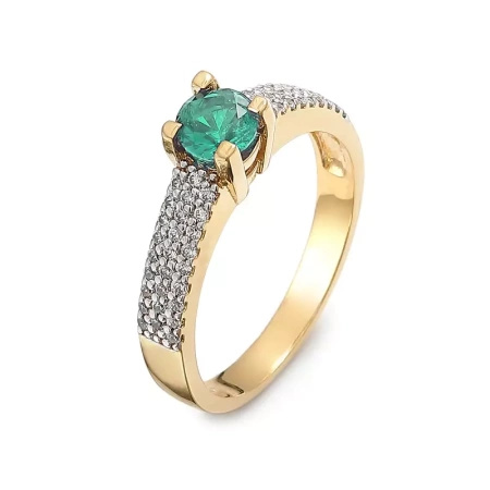 Pierścionek z szmaragdem i brylantami