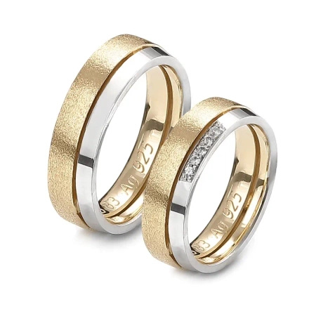 Obrączki ślubne z brylantami  0,04 ct