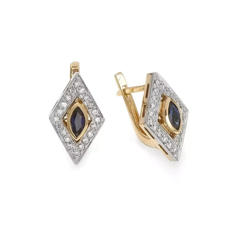 Kolczyki z szafirem i brylantami