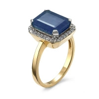 Pierścionek z szafirem i brylantami