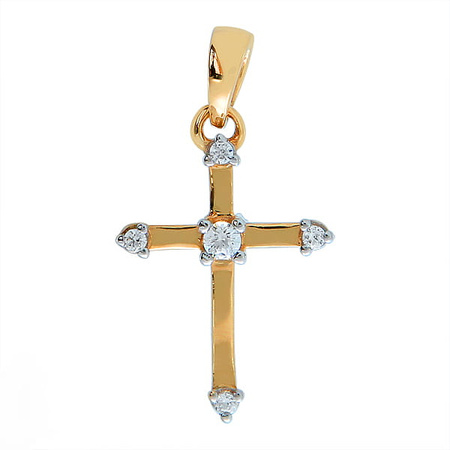Zawieszka z cyrkoniami - krzyżyk