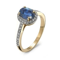 Pierścionek z szafirem i brylantami