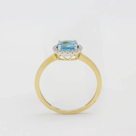 Pierścionek z topazem i brylantami