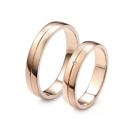 Obrączki ślubne z brylantem 0,01 ct