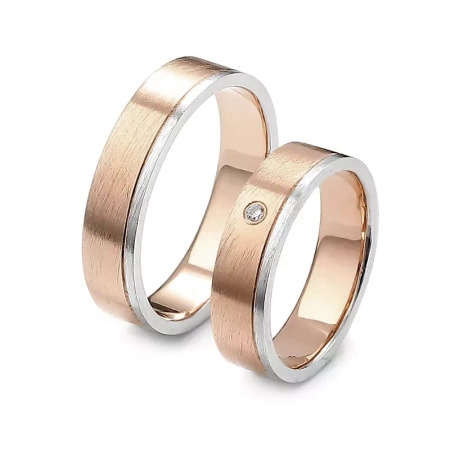 Obrączki ślubne z brylantem 0,02 ct