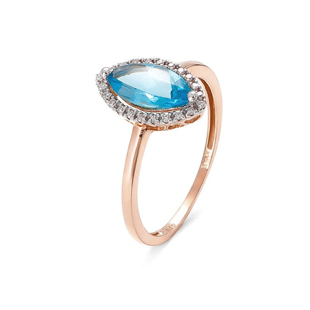 Pierścionek z topazem i brylantami