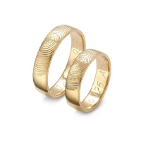 Obrączki ślubne 5 mm - linie papilarne