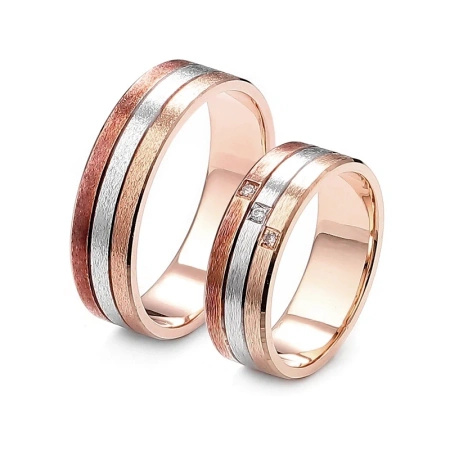 Obrączki ślubne z brylantami 0,03 ct