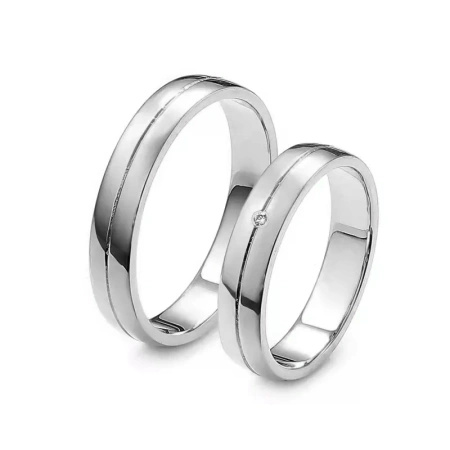 Obrączki ślubne z brylantem 0,01 ct