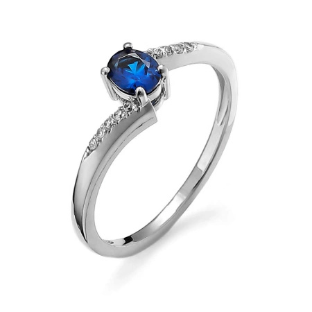 Pierścionek z szafirem i brylantami