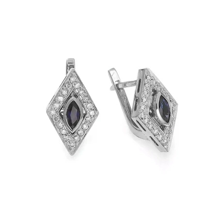 Kolczyki z szafirem i brylantami
