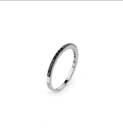 Pierścionek z czarnymi brylantami 0,18 ct