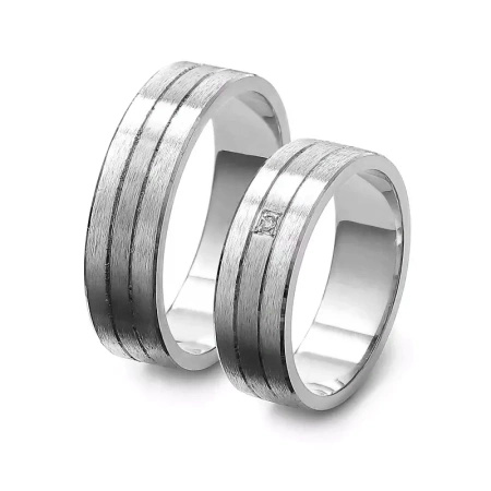 Obrączki ślubne z brylantem 0,01 ct