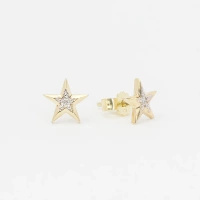 Kolczyki z brylantami - gwiazdka