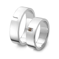 Obrączki ślubne z brylantem koniakowym 0,06 ct