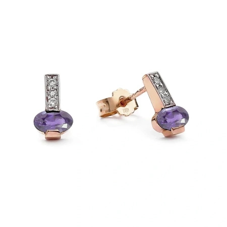 Kolczyki z tanzanitem i brylantami