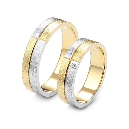 Obrączki ślubne z brylantami 0,02 ct