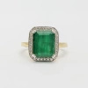 Pierścionek z szmaragdem i brylantami