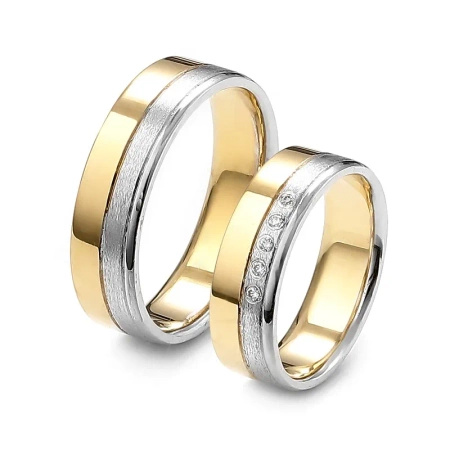 Obrączki ślubne z brylantami 0,03 ct