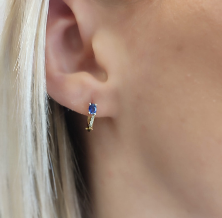 Kolczyki z szafirem i brylantami