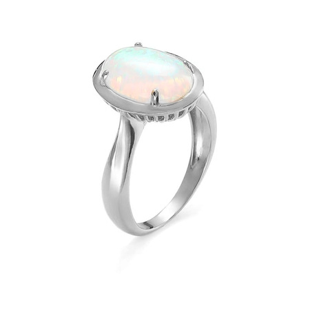 Pierścionek z opalem syntetycznym