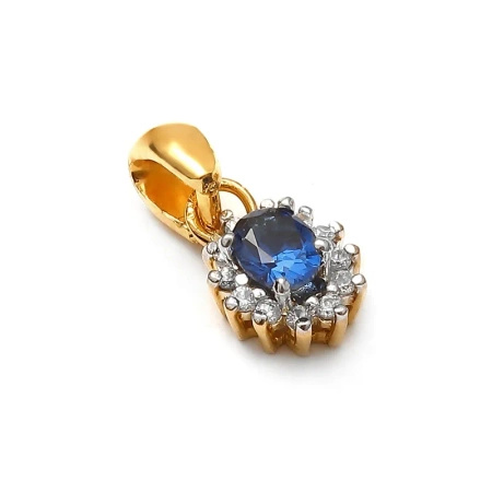 Zawieszka z szafirem i brylantami