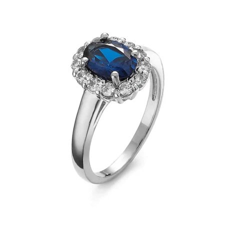 Pierścionek z szafirem i brylantami