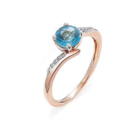 Pierścionek z topazem i brylantami