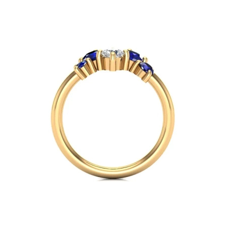 Pierścionek z szafirem i brylantem