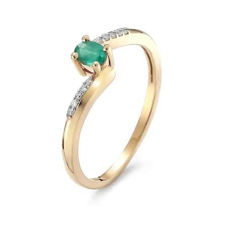 Pierścionek z szmaragdem i brylantami