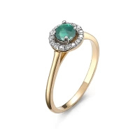 Pierścionek z szmaragdem i brylantami