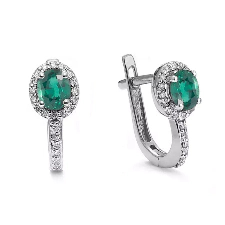 Kolczyki z szmaragdem i brylantami