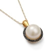 Zawieszka z perłą i czarnymi brylantami
