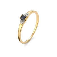 Pierścionek z szafirem i brylantami