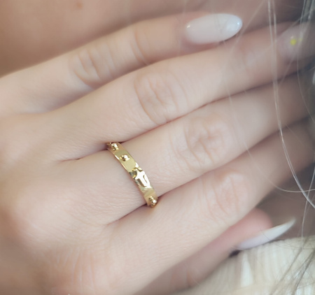 Pierścionek złoty - krzyżyk