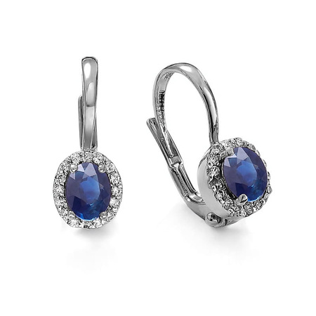 Kolczyki z szafirem i brylantami