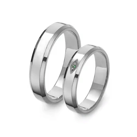 Obrączki ślubne ze szmaragdem 0,01 ct