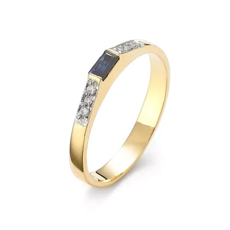 Pierścionek z szafirem i brylantami