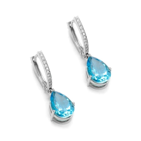 Kolczyki z topazem i brylantami