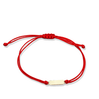 Bransoletka złota na sznurku Au 585 - blaszka