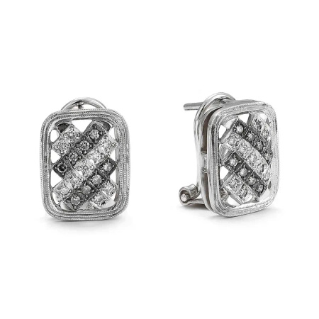 Kolczyki z białymi i koniakowymi brylantami