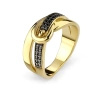 Pierścionek z czarnymi brylantami 0,18 ct