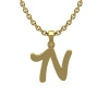 Zawieszka złota - literka N