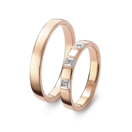 Obrączki ślubne z brylantami 0,02 ct