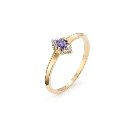Pierścionek z tanzanitem i brylantami