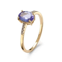 Pierścionek z tanzanitem i brylantami